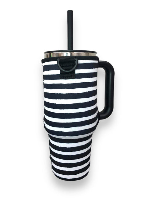 Stripes 40oz Tumbler With Handle Sleeve