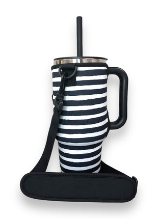 Stripes 40oz Tumbler With Handle Sleeve