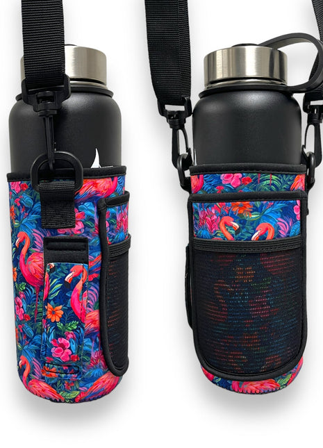 Bright Flamingo 30-40oz Tumbler Handler™  With Carrying Strap