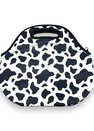 Black and White Cow Print Lunch Bag Tote