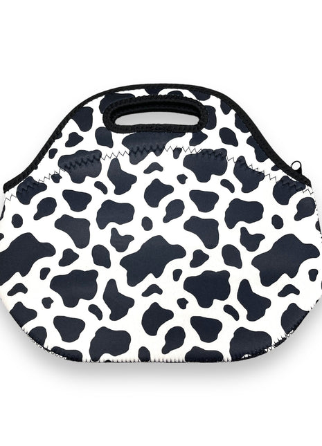 Black and White Cow Print Lunch Bag Tote