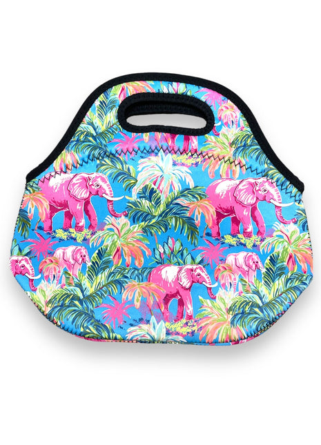 Preppy Elephant Lunch Bag Tote