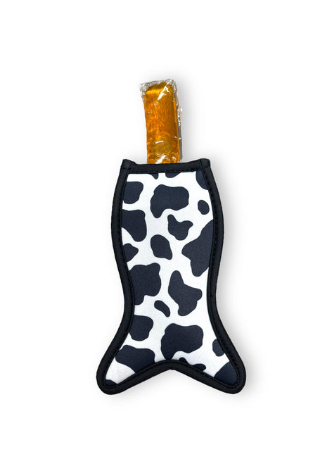 Black and White Cow Print Mermaid Icy Pop Holder