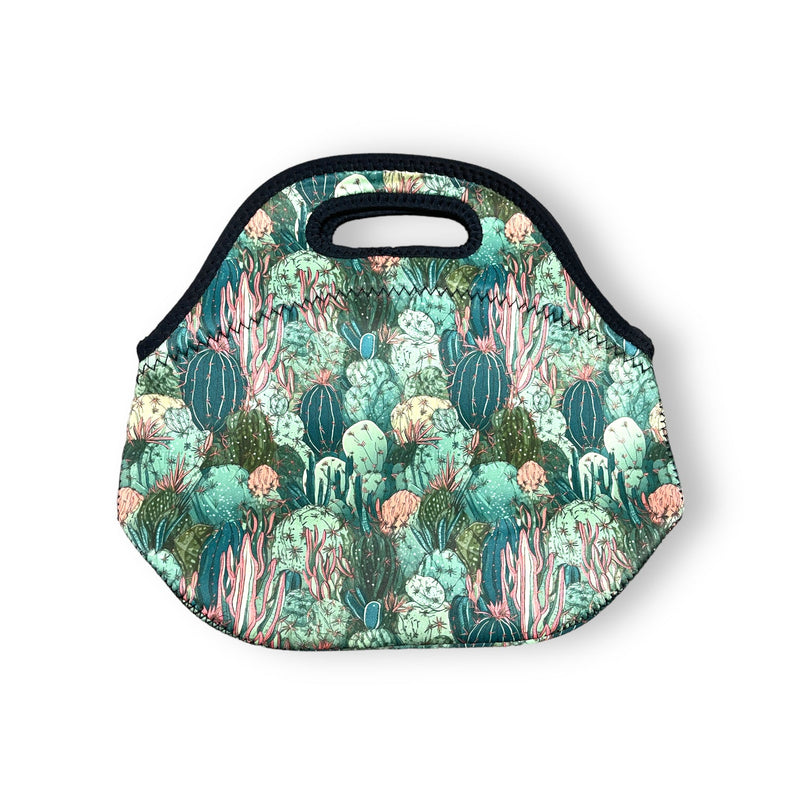 Coral Cactus Lunch Bag Tote