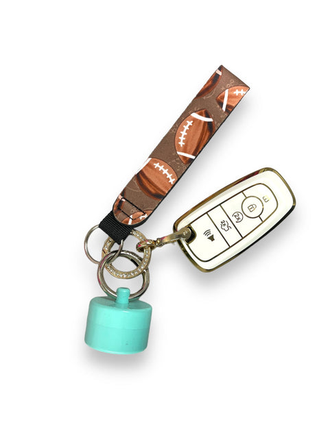 Footballs Wristlet Keychain
