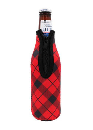Red Plaid 12oz Bottleneck  Sleeve