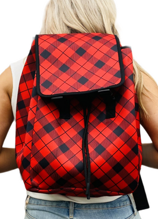 Red Plaid Backpack