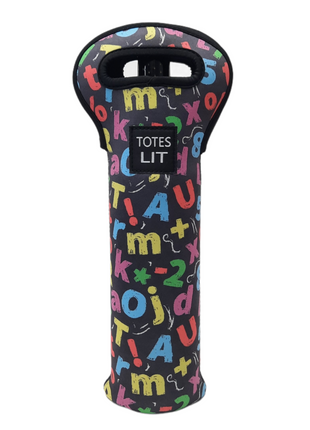 Chalkboard Letters Wine Bottle Tote