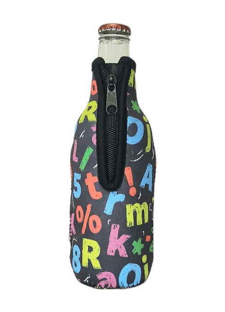 Chalkboard Letters 12oz Bottleneck Sleeve