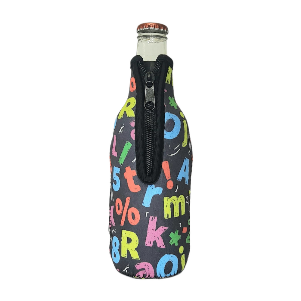 Chalkboard Letters 12oz Bottleneck Sleeve