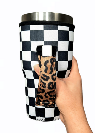 Checkerboard w/ Leopard 30-40oz Tumbler Handler™