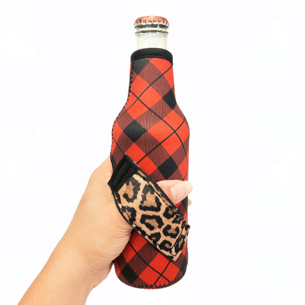 Red Plaid w/ Leopard 12oz Bottleneck Handler™