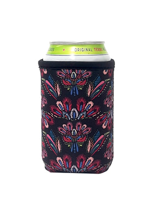 Pink Embroidery 12oz Stubby Can Cooler