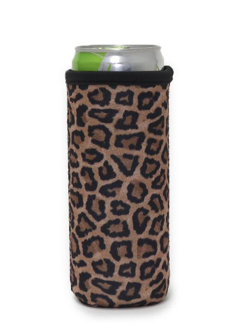 Leopard 12oz Slim Can Cooler
