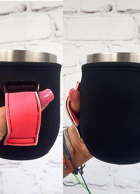 Black w/ Neon Pink 12oz Wine Tumbler Handler™