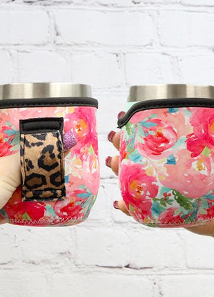 Summer Blooms W/ Leopard 12oz Wine Tumbler Handler