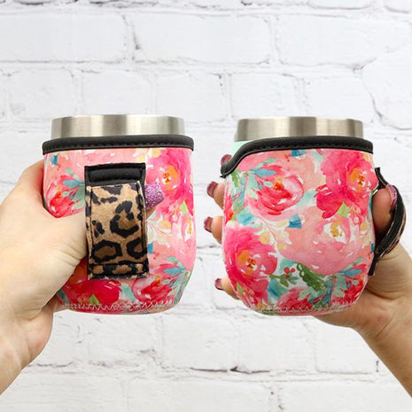 Summer Blooms W/ Leopard 12oz Wine Tumbler Handler