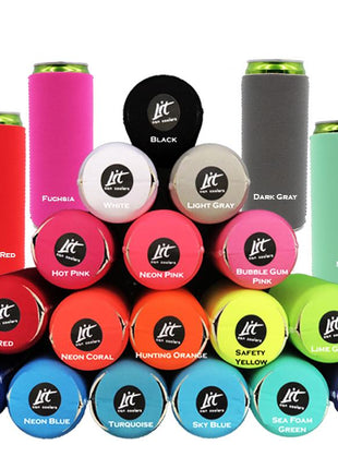 12oz Slim/Skinny Neoprene Collapsible Energy Drink Can Cooler Sleeve