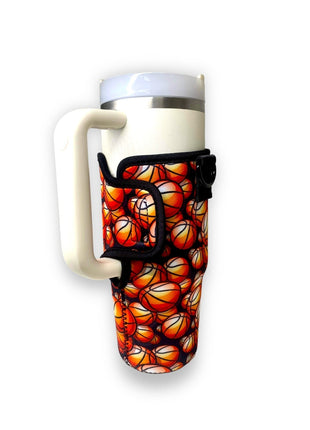Basketball 25-35oz Tumbler With Handle Sleeve - Drink Handlers