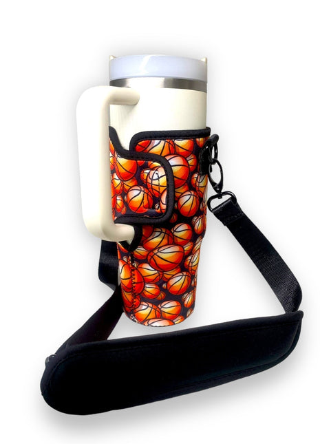 Basketball 25-35oz Tumbler With Handle Sleeve - Drink Handlers