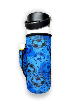 Blue Soccer 16-24oz Soda & Water Bottle / Tallboy Can Handler™ - Drink Handlers