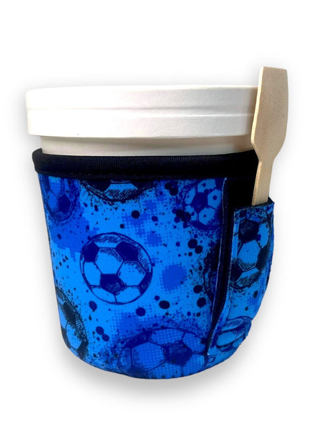 Blue Soccer Pint Size Ice Cream Handler™ - Drink Handlers