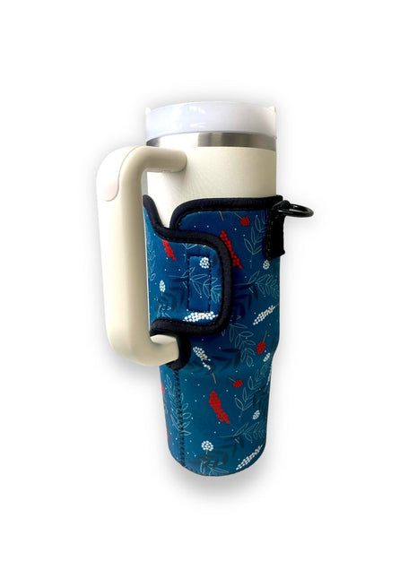 Christmas Holly 25-35oz Tumbler With Handle Sleeve - Drink Handlers