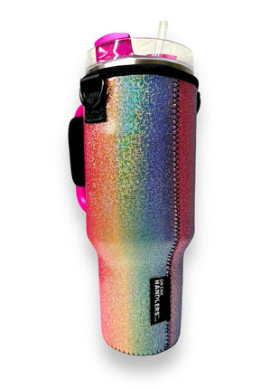 Cosmic Craze 40oz Tumbler With Handle Sleeve - Drink Handlers