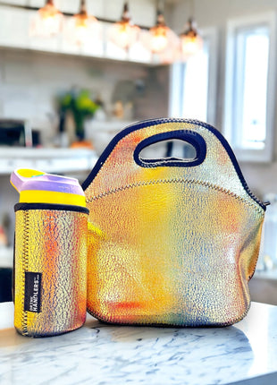 Glimmering Gold Lunch Bag Tote - Drink Handlers