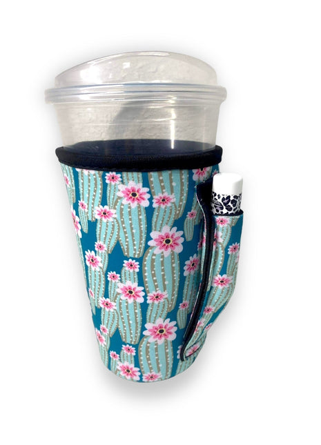 Green Cactus 16oz PINT Glass / Medium Fountain Drinks and Hot Coffee Handlers™ - Drink Handlers