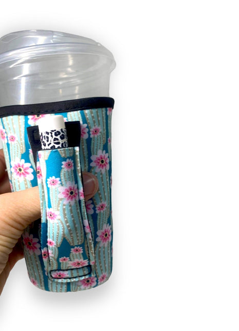 Green Cactus 16oz PINT Glass / Medium Fountain Drinks and Hot Coffee Handlers™ - Drink Handlers