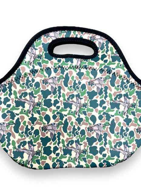 Green Duck Camo Lunch Bag Tote - Drink Handlers