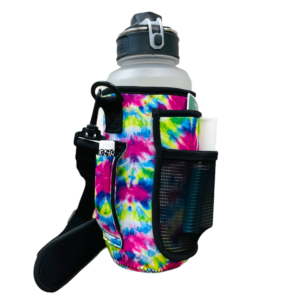 Purple Tie Dye 30-40oz Tumbler Handler™  With Carrying Strap