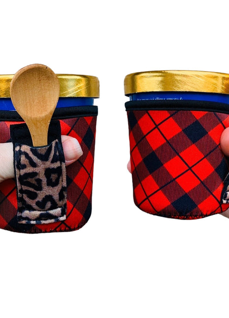 Red Plaid w/ Leopard Pint Size Ice Cream Handler™