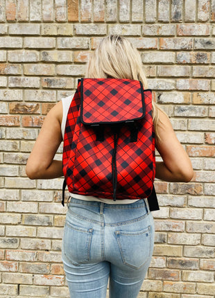 Red Plaid Backpack
