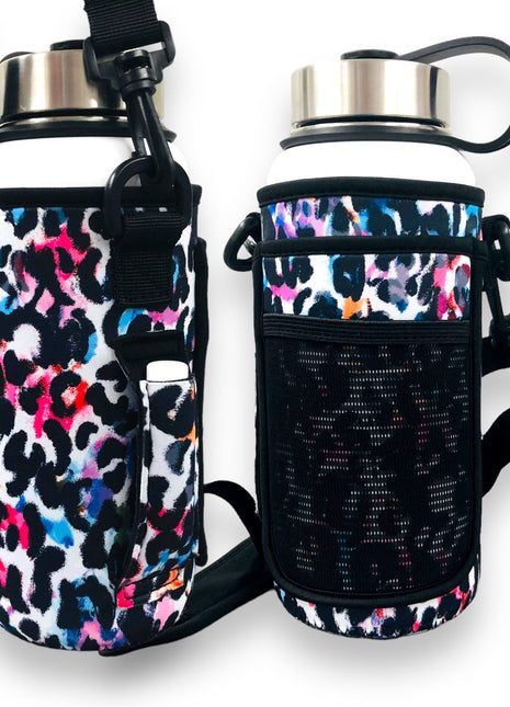 Watercolor Leopard 30-40oz Tumbler Handler™  With Carrying Strap