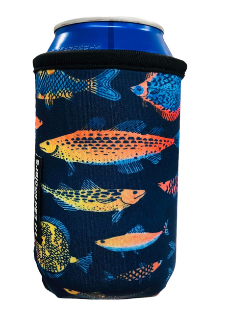 12oz Stubby Can Cooler - ACADEMY - Neon Fish