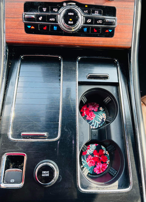 Hibiscus Neoprene Car Coasters