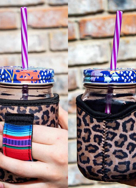 Leopard W/ Serape 12oz Wine Tumbler Handler