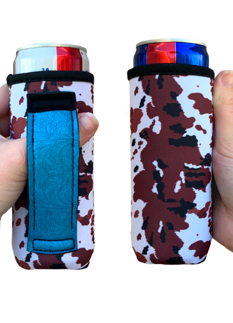 Cowhide w/ Turquoise Leather 12oz Slim Can Handler™