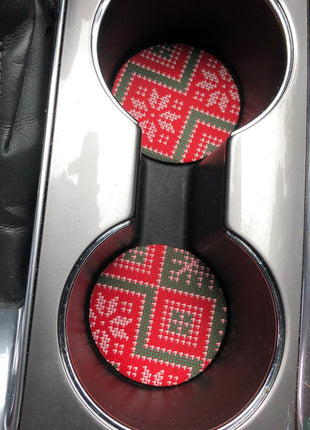 Christmas Sweater car coasters set