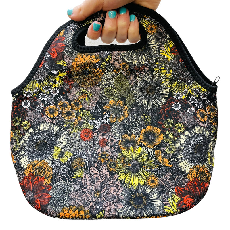 Fall Flowers Lunch Bag Tote