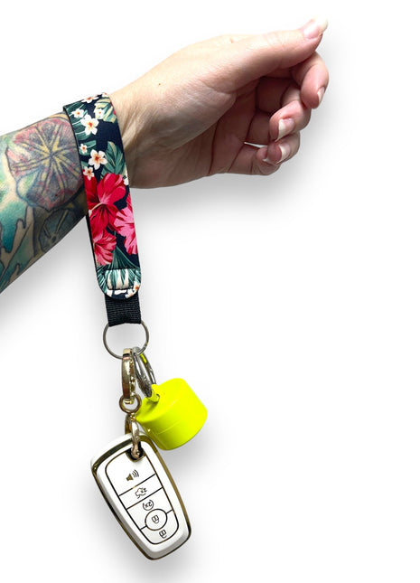 Hibiscus Wristlet Keychain