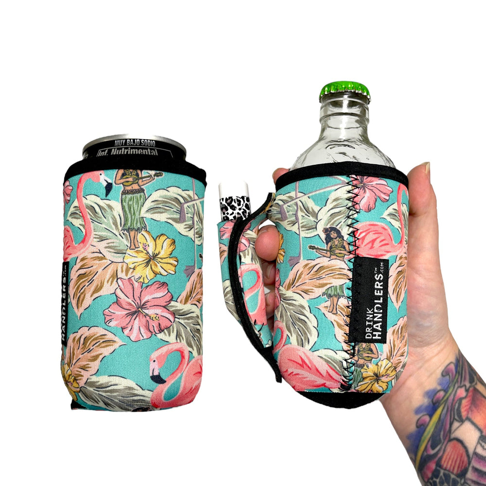 Hawaiian Flamingo 12oz Stubby Can Handler™