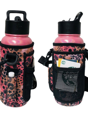 Blushing Leopard 30-40oz Tumbler Handler™  With Carrying Strap