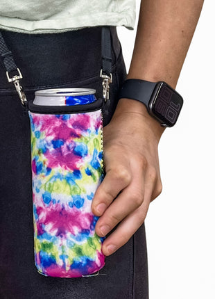 12oz Slim Can Cooler (no handle) W/ Carrying Strap
