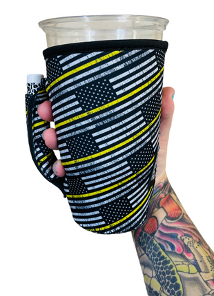 Yellow Line 20oz Large Coffee / Tea / Tumbler Handler™