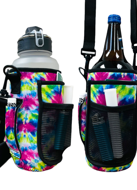 Purple Tie Dye 30-40oz Tumbler Handler™  With Carrying Strap