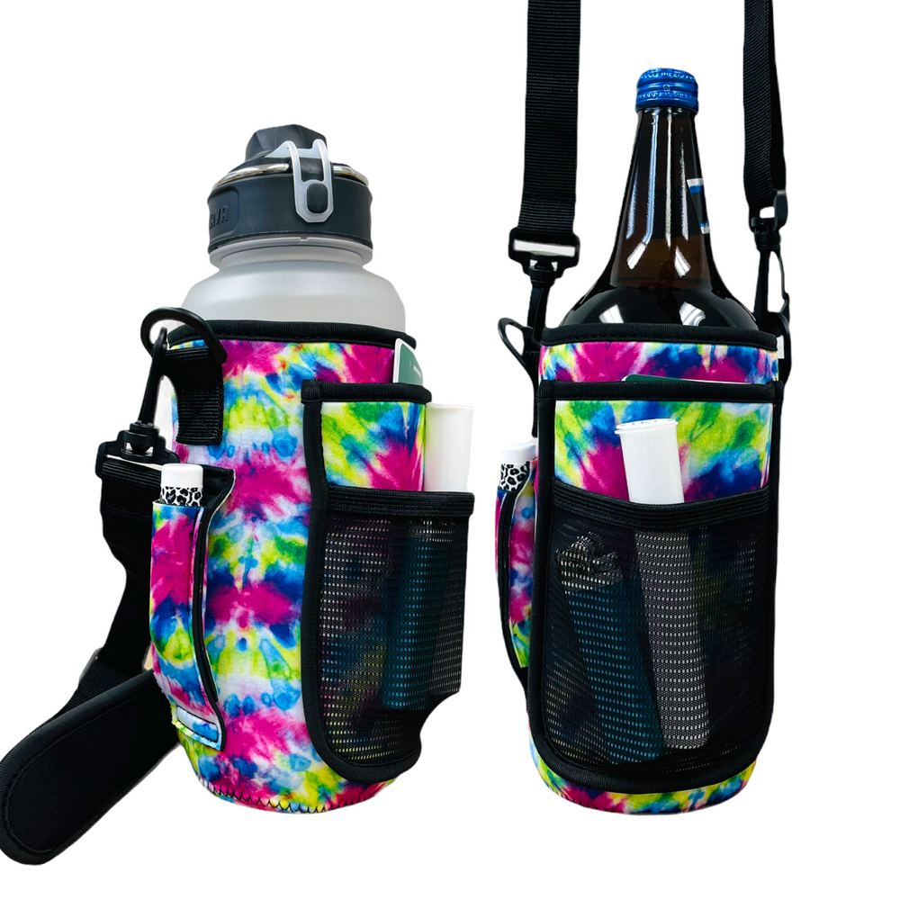 Purple Tie Dye 30-40oz Tumbler Handler™  With Carrying Strap