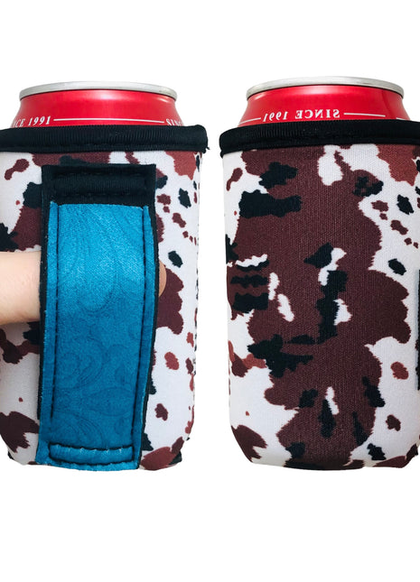 Cowhide w/ Turquoise Leather 12oz Stubby Can Handler™